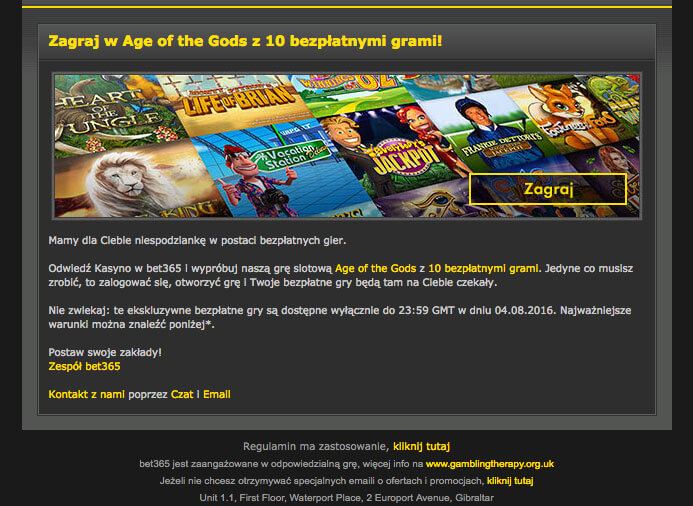 Darmowe Spiny Bet 365